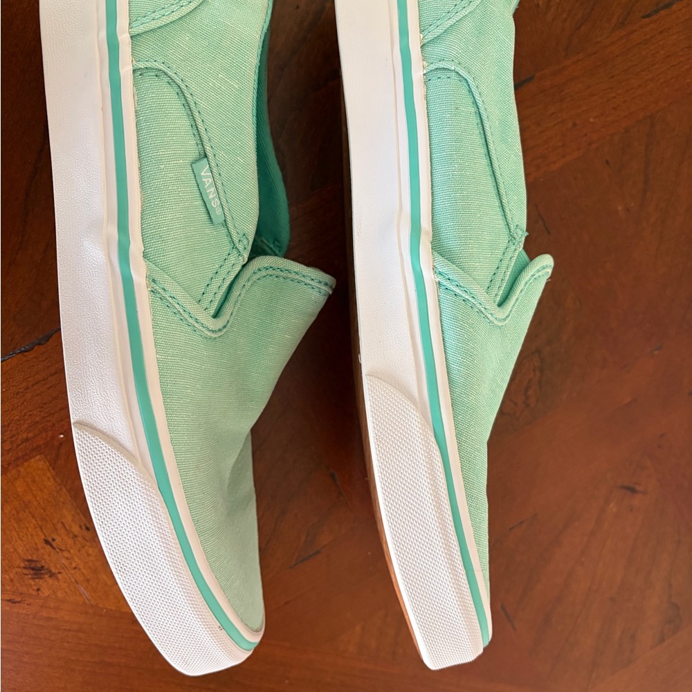 Mint Green Slip On VANS Women's Sneakers size 8 - Picture 12 of 16